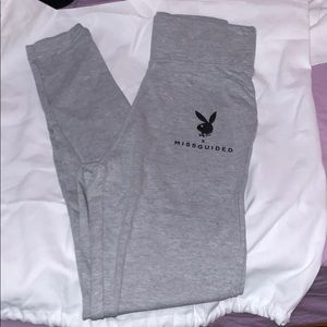 Playboy x Missguided grey leggings